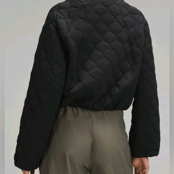 Lululemon Athletica Black Quilted Bomber Jacket - Picture 2 of 8
